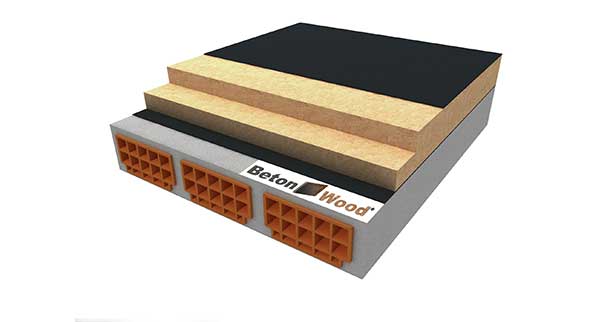 Wood fiber Roof screed solution