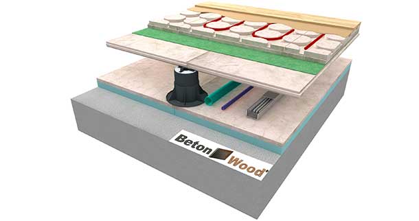 Elevated radiant system on BetonWood TG and BetonStyr