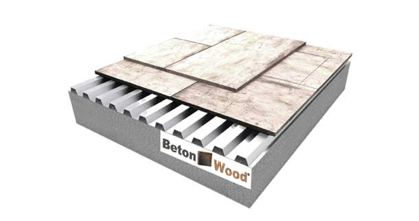 Double BetonWood on dovetailed metal sheet