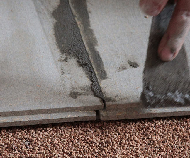 Install. instruction Elevated floors with cement bonded particle boards on cork granulate