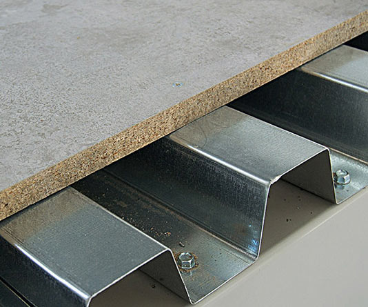 Install. instruction Dry screeds with double cement bonded particle boards on dovetailed metal sheets