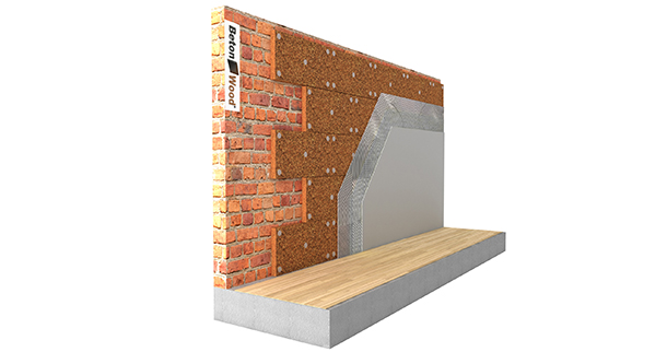 Insulating blond cork wall