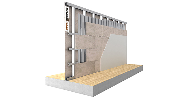 Partition BetonWood and metal sheet on metal frame
