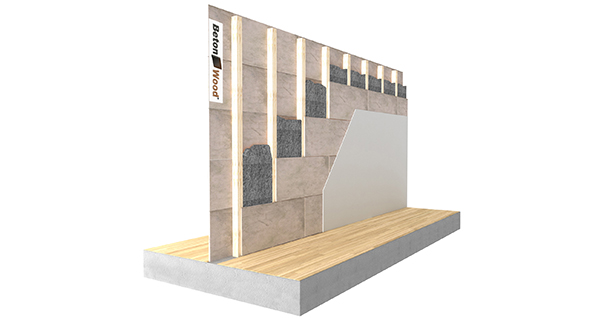 Partition BTW and cellulose flakes on wood