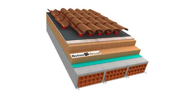 Roof with wood fiber and BetonWood - C