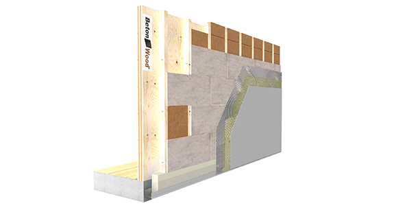 Cappotto esterno in BetonWood e FiberTherm su legno