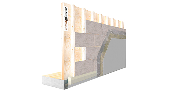 Controparete in BetonWood su legno