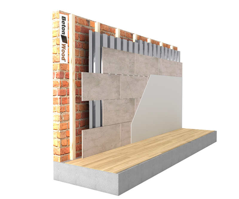 Istruzioni di posa parete con cementolegno BetonWood su struttura in legno