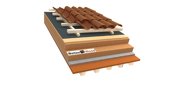 Tetto in fibra di legno e Isorel - E